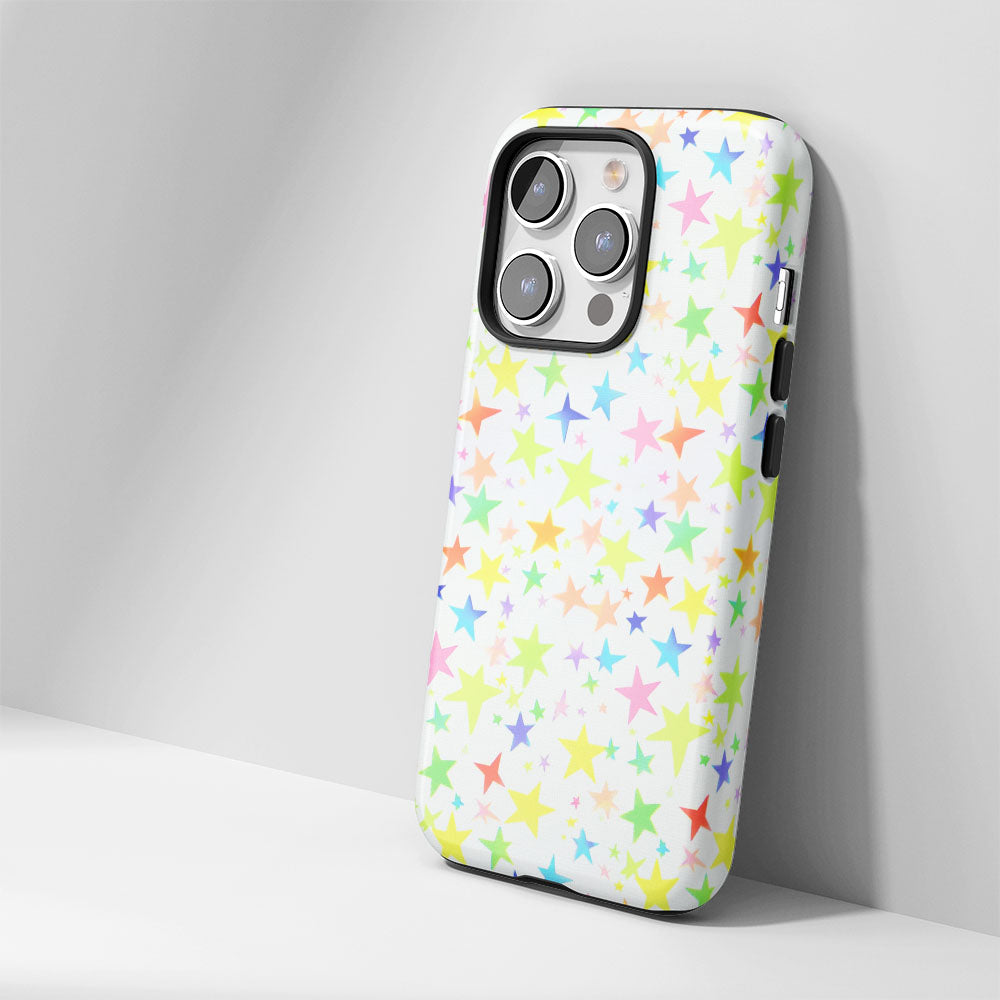 Double-Layer Semi-Handprinted Tough Matte Star iPhone Case