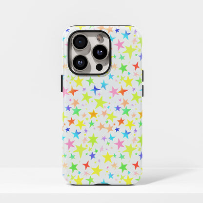 Double-Layer Semi-Handprinted Tough Matte Star iPhone Case