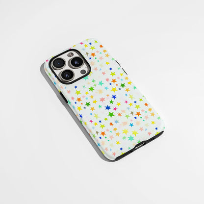 Double-Layer Semi-Handprinted Tough Matte Star iPhone Case