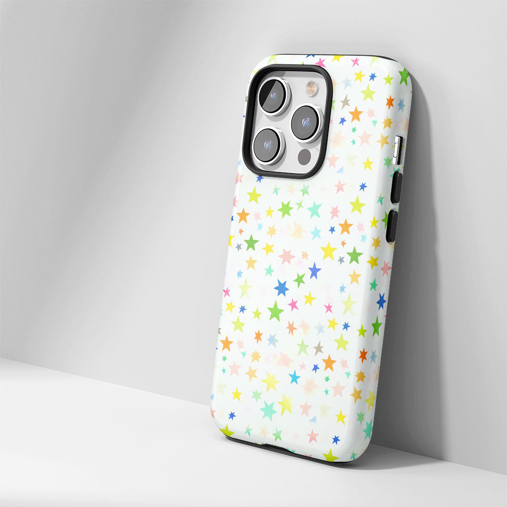 Double-Layer Semi-Handprinted Tough Matte Star iPhone Case