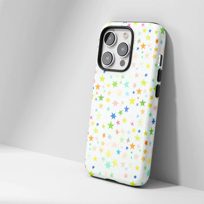 Double-Layer Semi-Handprinted Tough Matte Star iPhone Case